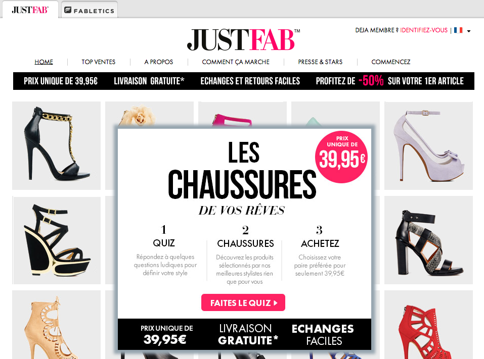 Illustration 1 Ecommerce : Zoom sur Justfab.fr