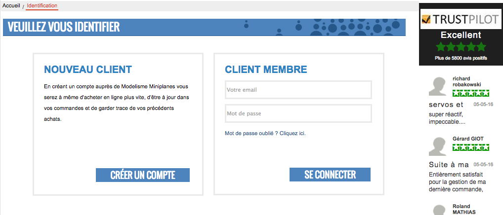 Découverte du site E-commerce : Miniplanes.fr