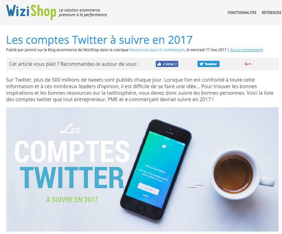 Ecommerce : WIzishop présente les comptes Twitter à suivre en 2017