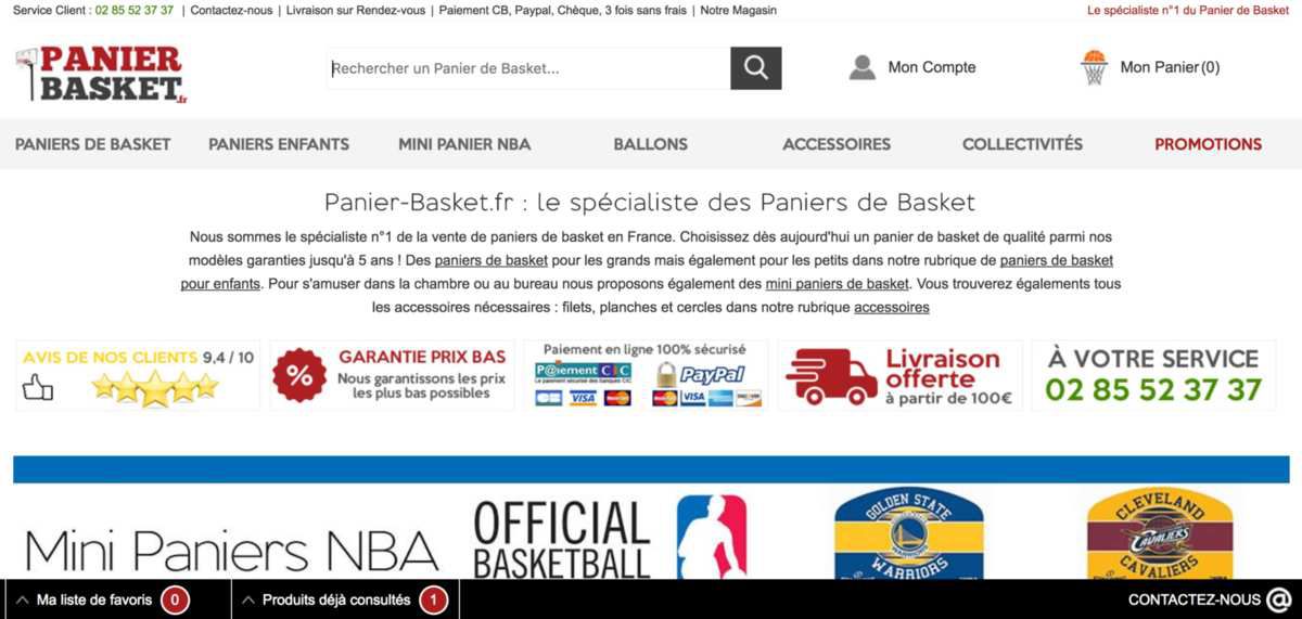 Illustration 1 Ecommerce : Focus sur Panier-Basket.fr le leader Français du Ecommerce du panier de basket