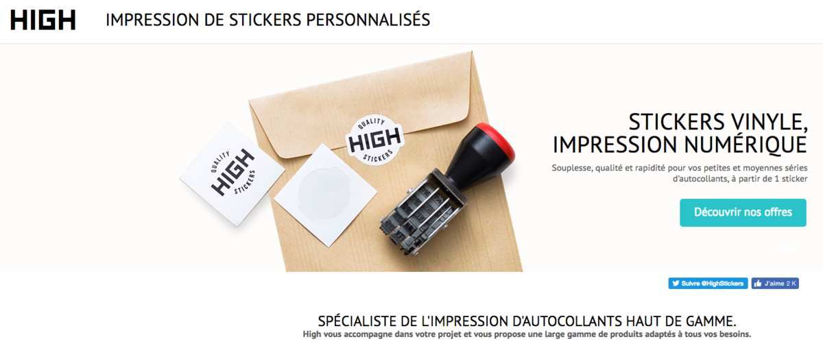 Découvrez High Stickers, site Ecommerce d'impression de stickers
