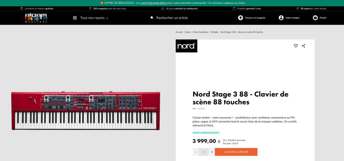 [ECOMMERCE] ALGAM lance son site Ecommerce d'instruments de musique