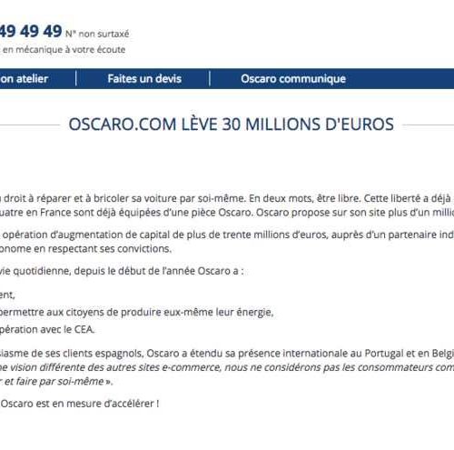 Illustration 1 [ECOMMERCE] Oscaro lève 30 Millions d'euros, Autodistribution à la manoeuvre ?
