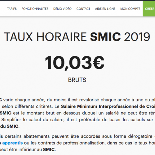 Illustration 1 [ENTREPRISE] Evolution du montant du SMIC au 1er Janvier 2019