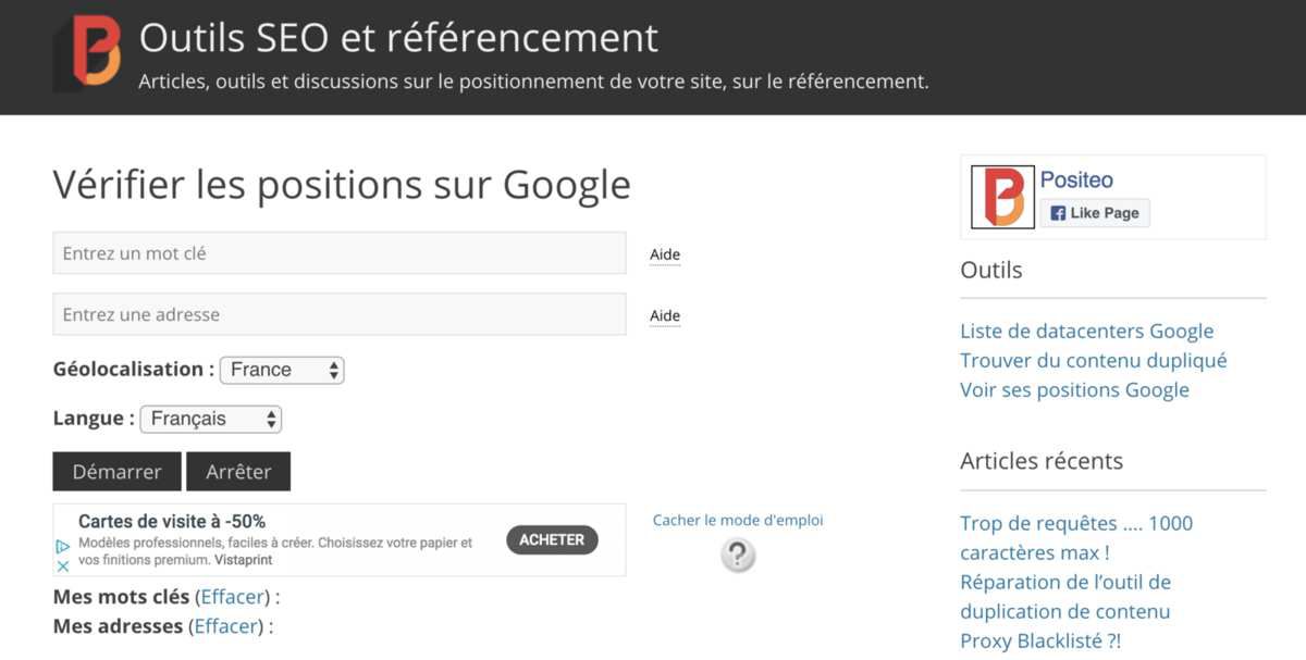 Illustration 1 [SEO] 5 outils pour vérifier la position de son site internet dans les résultats de Google