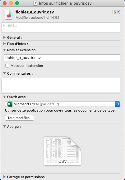 changer d'application d'ouverture sur Mac