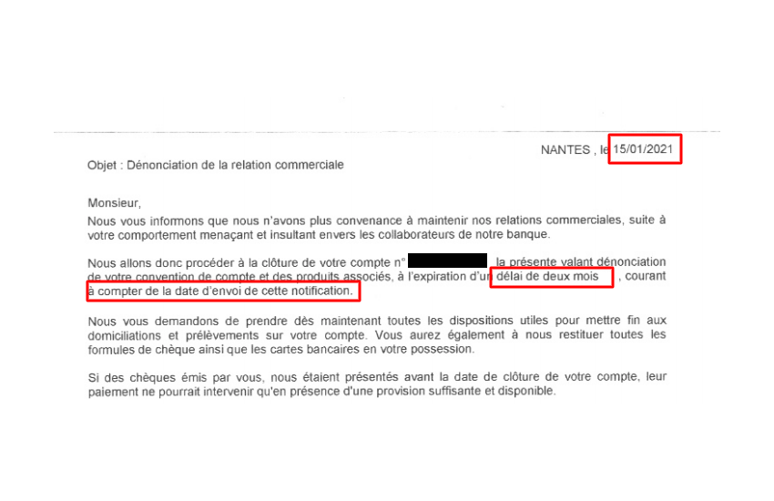 Courrier de la banque