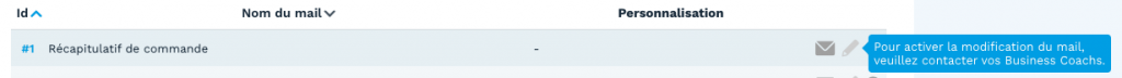 impossible de personnaliser les emails