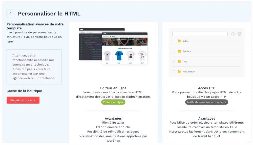 Personnalisation Html CSS de Wizishop