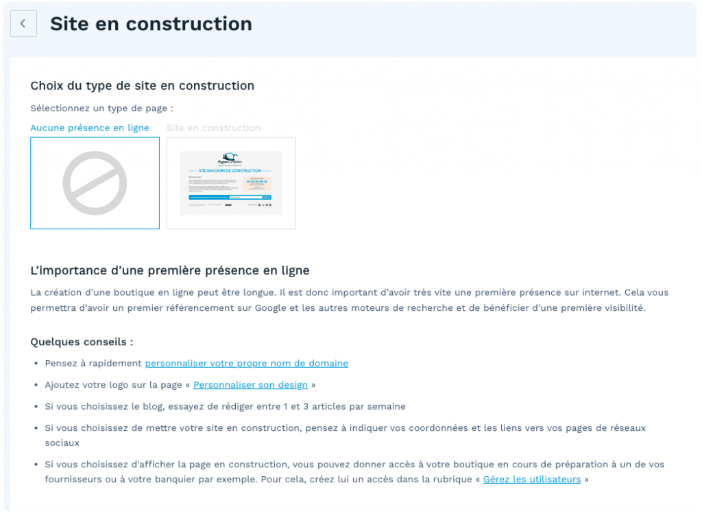 Site en construction